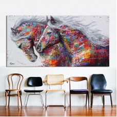 Colourful Horse Canvas Print Art Oil Painting Wall Picture Home Decor Unframed   202292551717